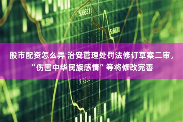 股市配资怎么弄 治安管理处罚法修订草案二审，“伤害中华民族感情”等将修改完善